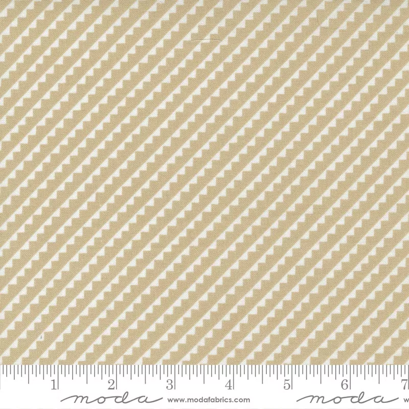 Stitched Pebble Pinked Stripe Yardage by Fig Tree for Moda Fabrics