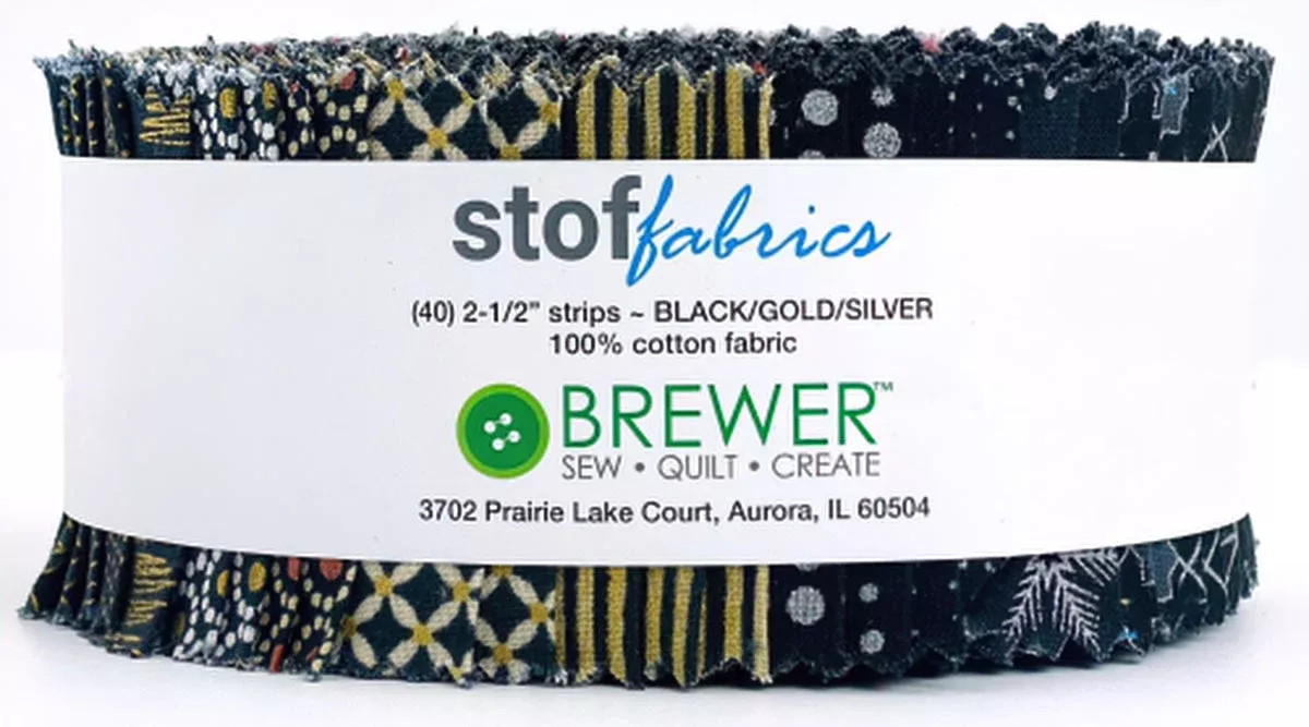 Stof – Black Gold Silver Fabric Roll 40pc