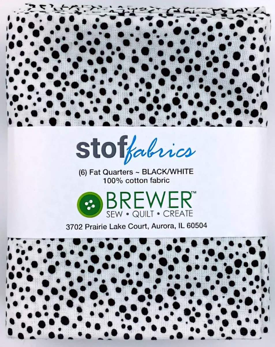 Stof – Black and White Fat Quarter Bundle 6pk