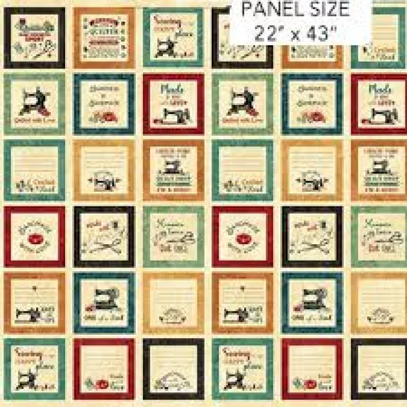 Stonehenge Stitchin’ – Quilting Cotton Fabric – Blocks – Beige Multi