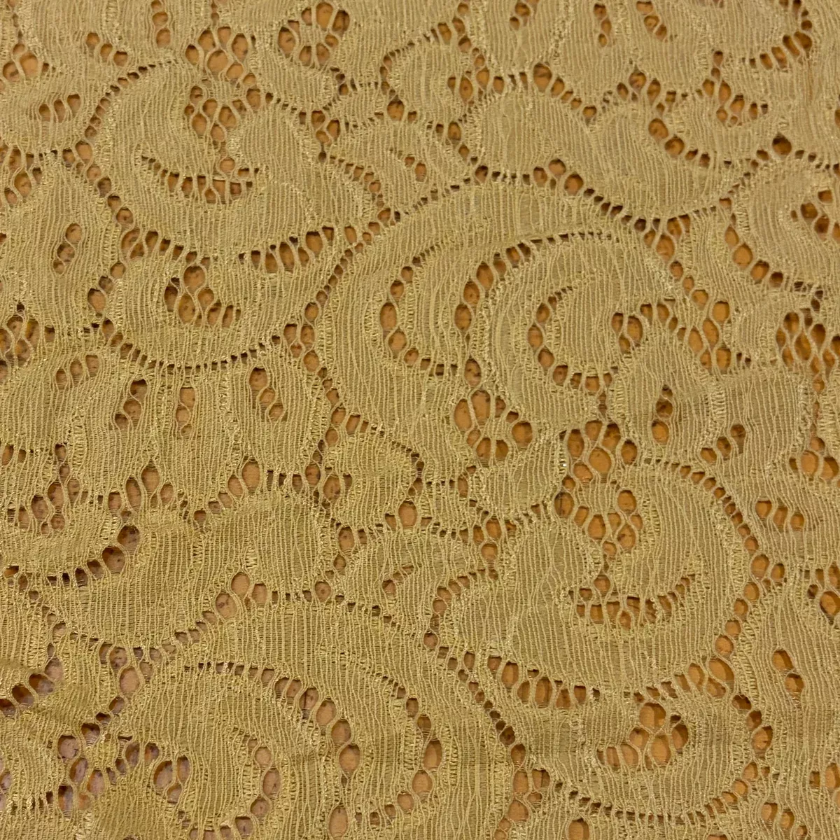 Stretch Lace Fabric - Mustard