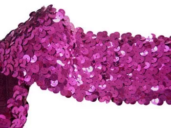 Stretch Sequins Trim- Fuchsia 2"