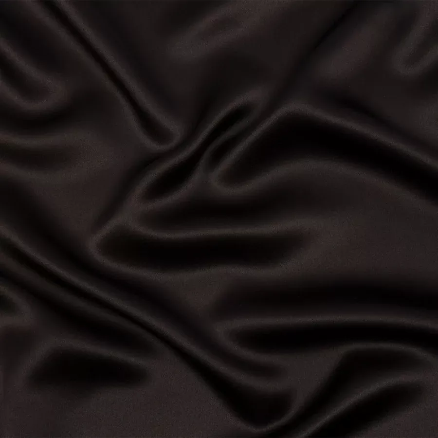 Stretch Silk Charmeuse – Deep Charcoal – Premium Collection Fabric