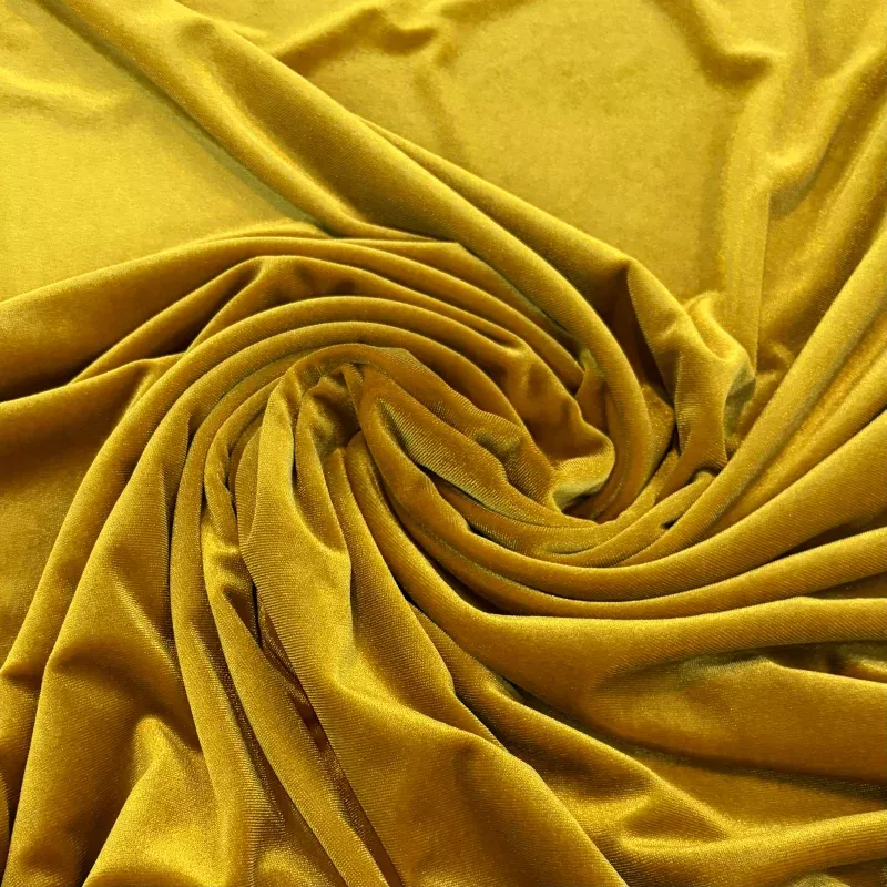 Stretch Velvet Fabric – Gold
