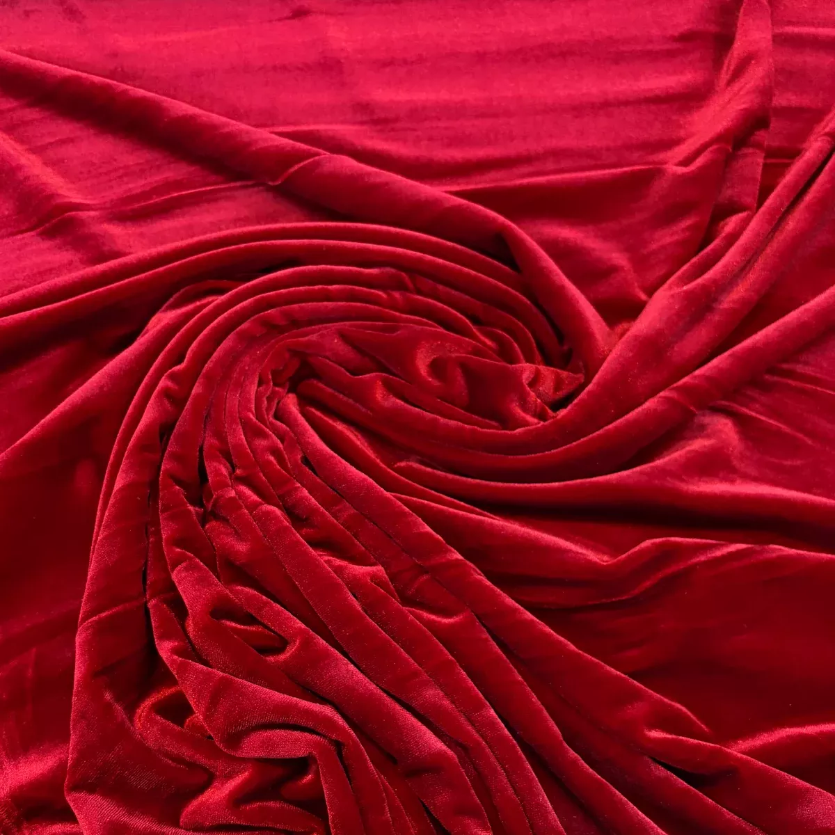 Stretch Velvet Fabric - Red