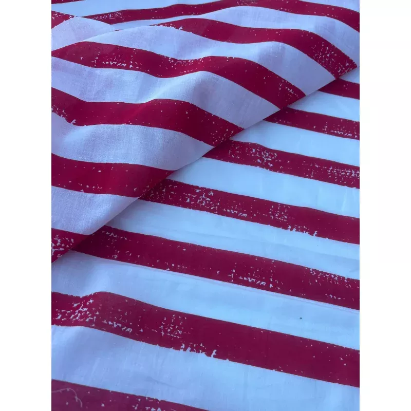 STRIPE SOCIETY 010 cotton voile grunge stripe red