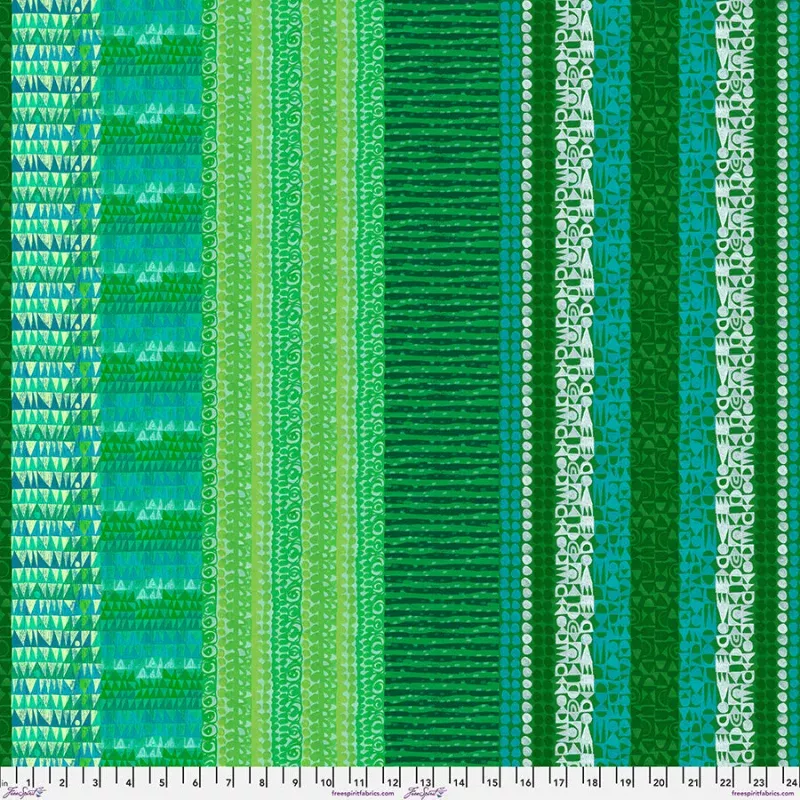Stripes Sea Green Cotton 44"/45" Fabric Per Yard