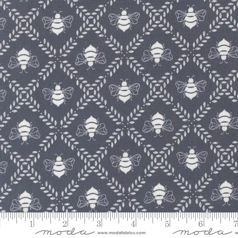 Sun-drenched Indigo Gathering Honey Yardage by Sweetfire Road for Moda Fabrics