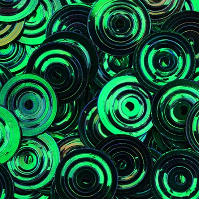 Sundance Sequin Shapes – Etched Peacock Round