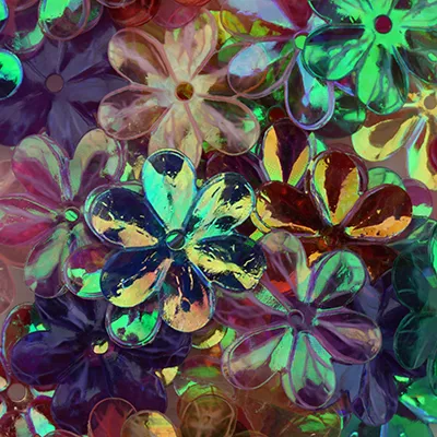 Sundance Sequin Shapes – Translucent Flower Large