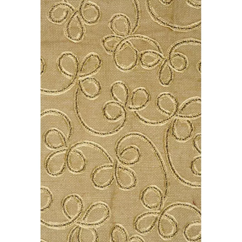 Sunflower Embroidered Raw Silk 301 Fabric