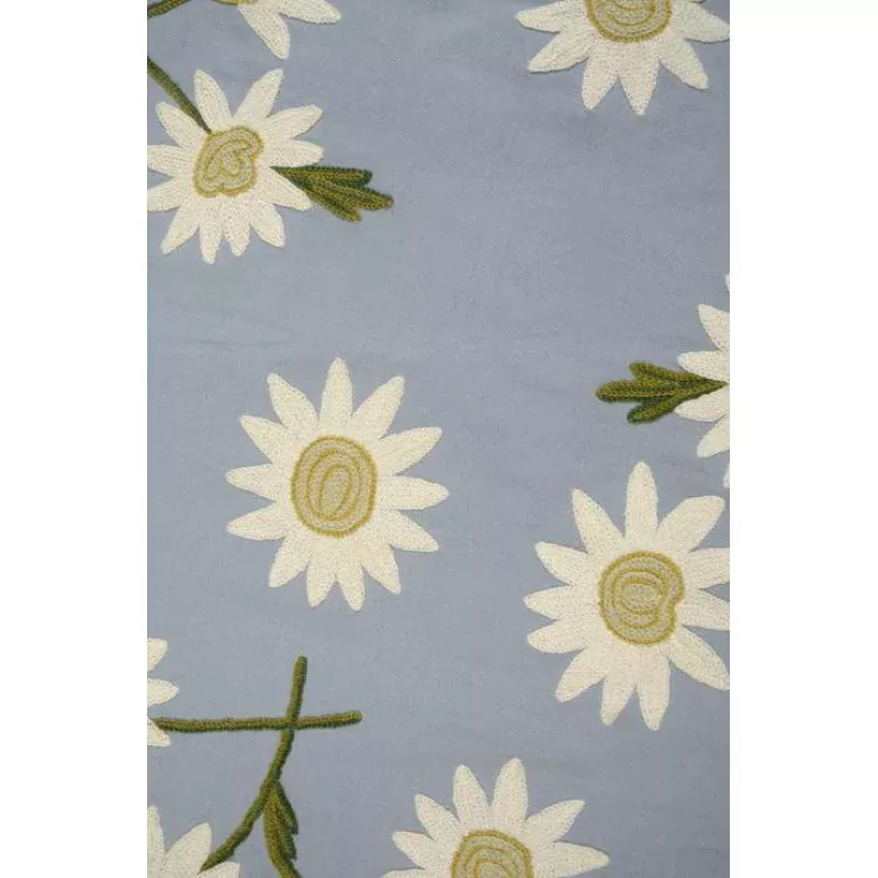 Sunflower on Blue Crewel