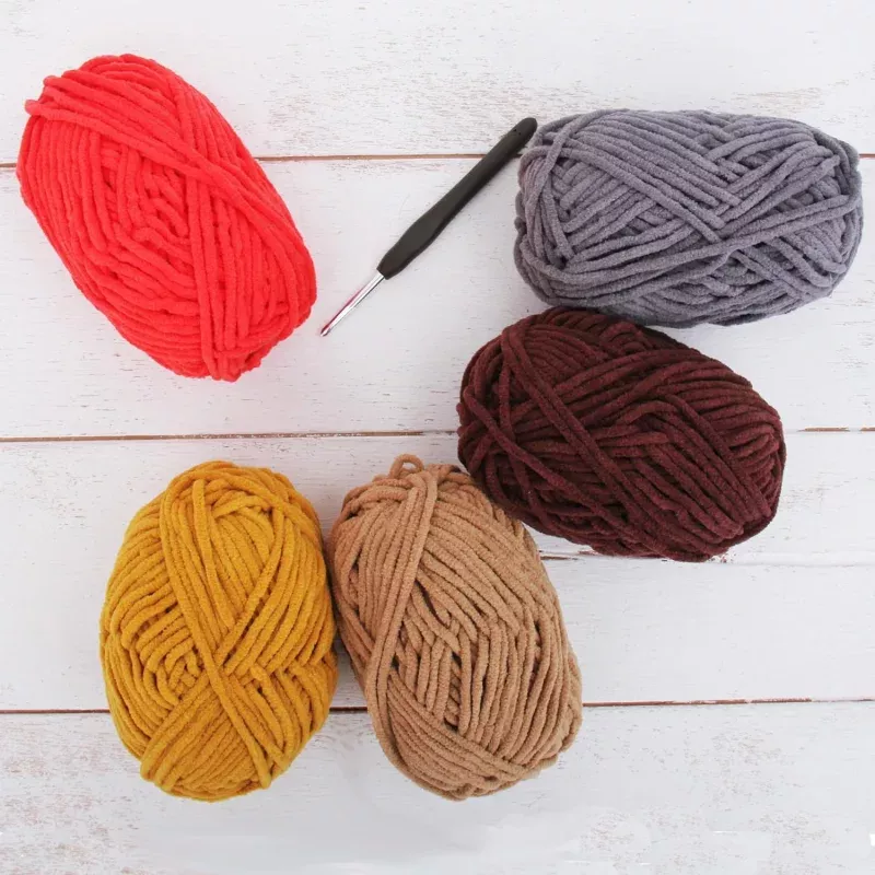 Super Soft Chenille Yarn Set – Boho – Pack of 5 Skeins – #5
