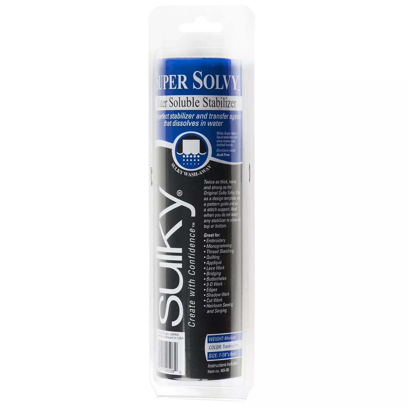 Super Solvy Water Soluble Stabilizer 8in x 9yds