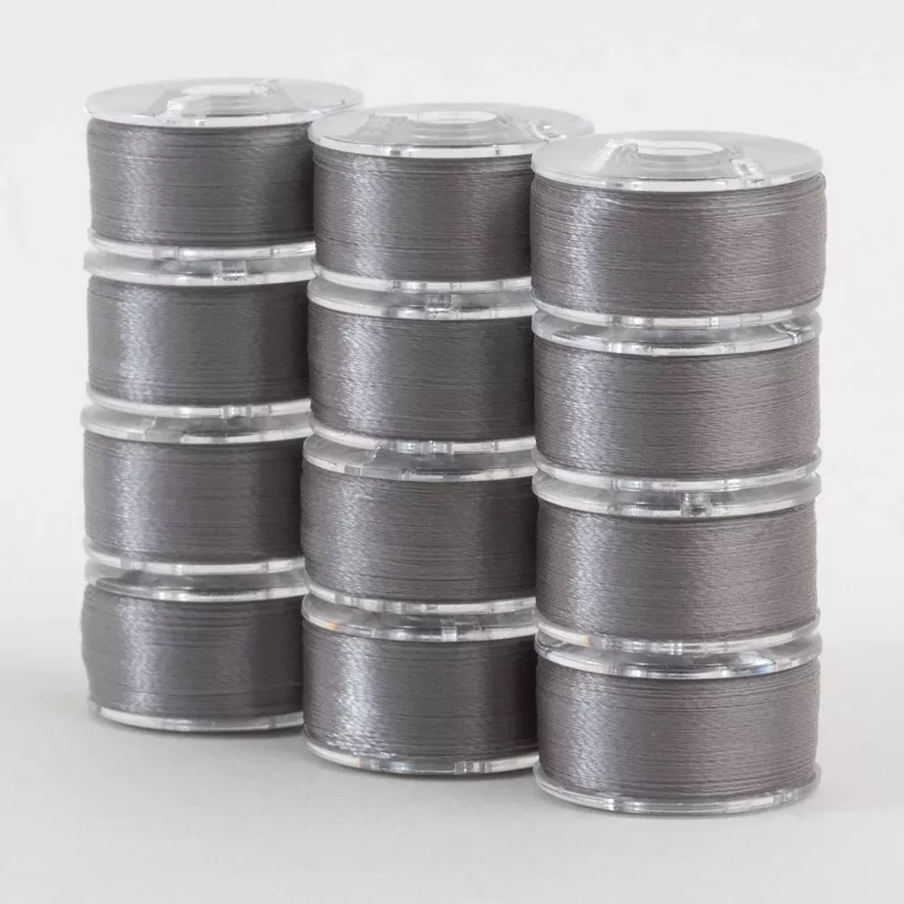 SuperBobs Polyester Bobbin 12pk Class 15 Gray