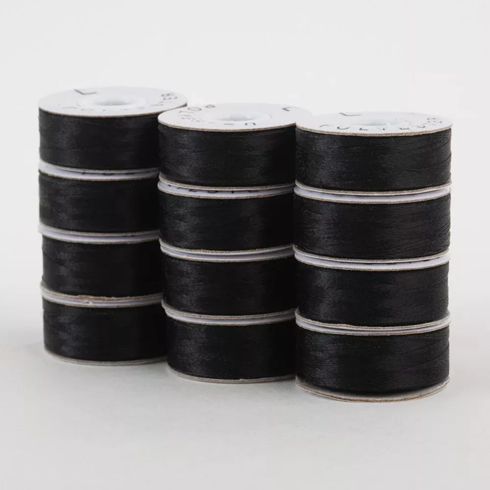 SuperBobs Polyester Bobbin 12pk L-Style Black