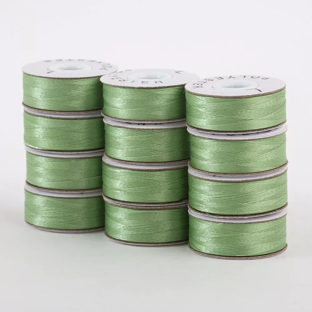 SuperBobs Polyester Bobbin 12pk L-Style Light Green