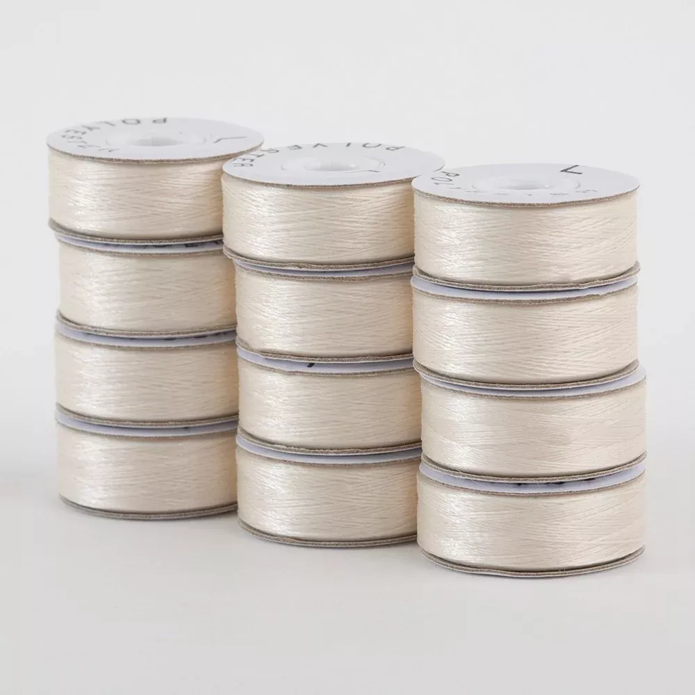SuperBobs Polyester Bobbin 12pk L-Style Off White