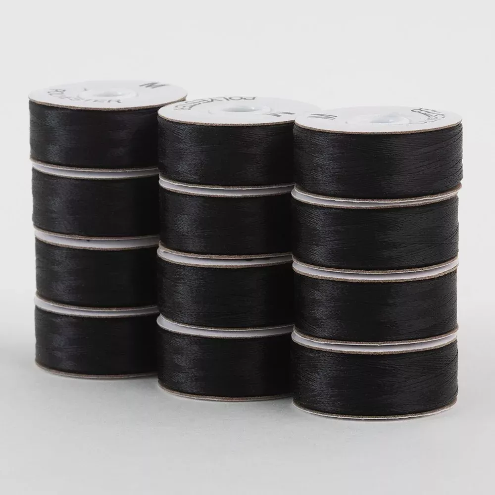 SuperBobs Polyester Bobbin 12pk M-Style Black