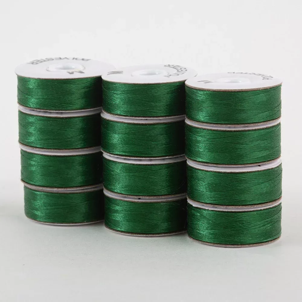 SuperBobs Polyester Bobbin 12pk M-Style Green