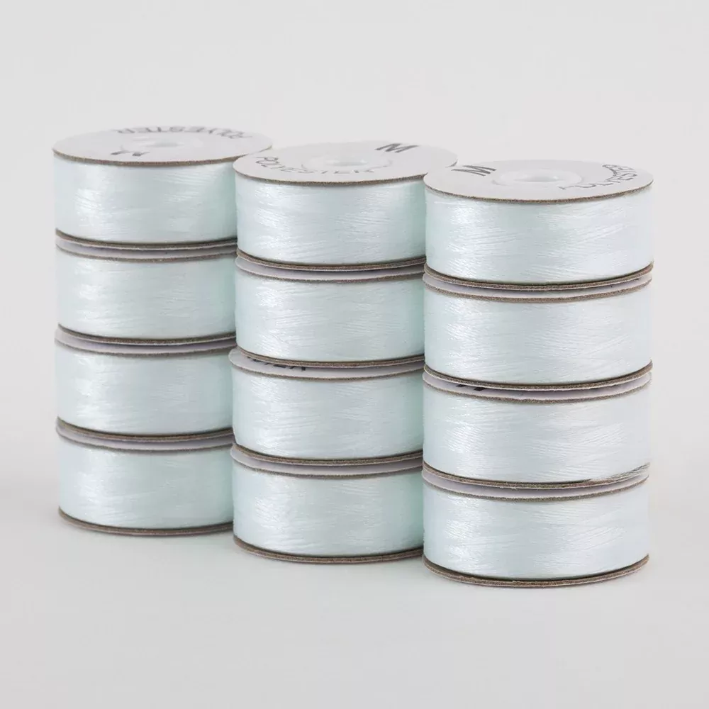 SuperBobs Polyester Bobbin 12pk M-Style Lace White