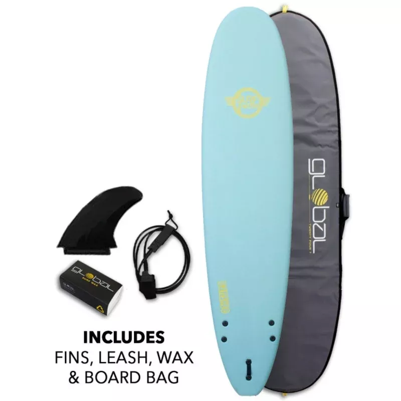 Surfworx Banshee Longboard soft surfboard 9ft 0 package – Ice Mint