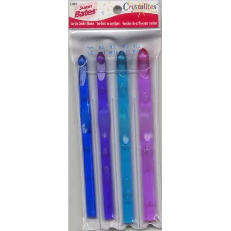 Susan Bates Crystalites Crochet Hook Set 4 ct