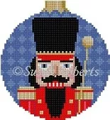 Susan Roberts Needlepoint – Band Major Nutcracker 3 1/4″ Round