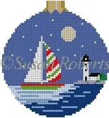 Susan Roberts Needlepoint – Christmas Sail 3″ Round