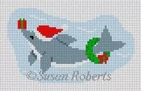 Susan Roberts Needlepoint – Dolphin Present Ornament