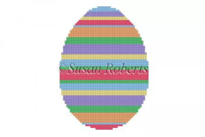 Susan Roberts Needlepoint – Egg, Stripes