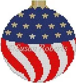 Susan Roberts Needlepoint – Flag 3 1/4″ Round