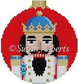 Susan Roberts Needlepoint – King Nutcracker 3 1/4″ Round