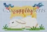 Susan Roberts Needlepoint – “Napping” Sleeping Bunny Sign
