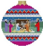 Susan Roberts Needlepoint – Nativity 3 1/4″ Round