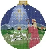 Susan Roberts Needlepoint – Nativity Shepard 3 1/4″ Round