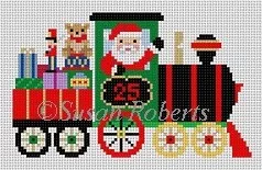 Susan Roberts Needlepoint – Santa Train Ornament