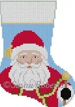 Susan Roberts Needlepoint – Santa w/Staff Mini Stocking