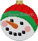 Susan Roberts Needlepoint – Snowman’s Face 3 1/4″ Round