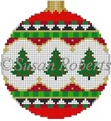 Susan Roberts Needlepoint – Trees 3 1/4″ Round