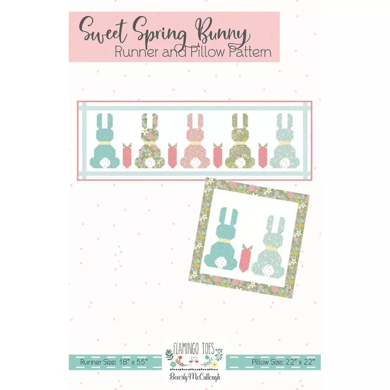 Sweet Spring Bunny Pillow & Runner Pattern by Beverly McCullough
