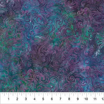 Swirls II Multi Purple Cotton Wideback Fabric per yard
