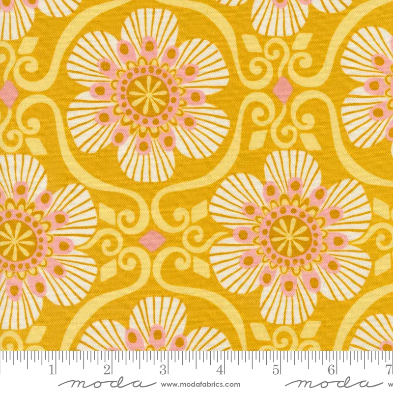 Tango Barcelona Tumeric | Kate Spain | Moda Fabrics | 27334 18 | Sold in 1/2 Yd
