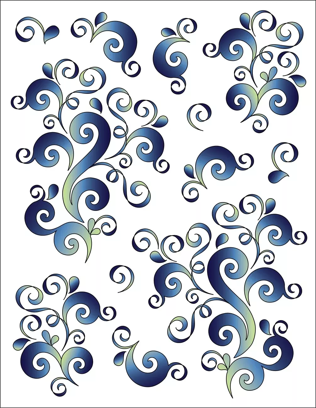 Tattoo Elementz Oodles of Doodles Blue Printed on Clear