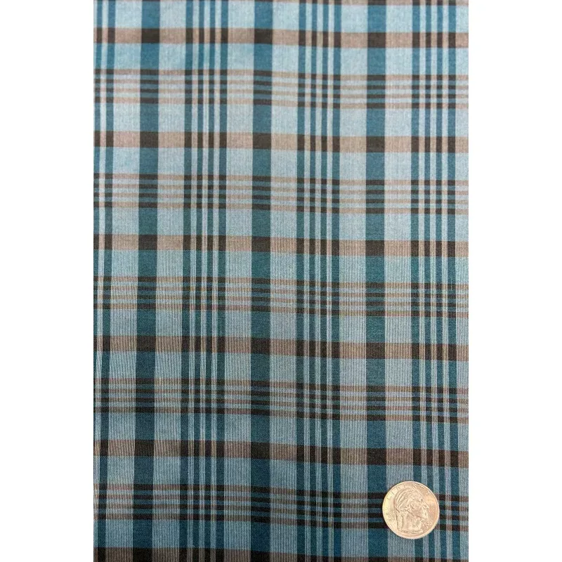 Teal Blue/Black Organza Plaids