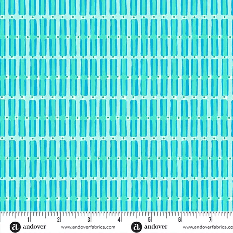 Teal Shelved Cotton 44"/45" Fabric Per Yard