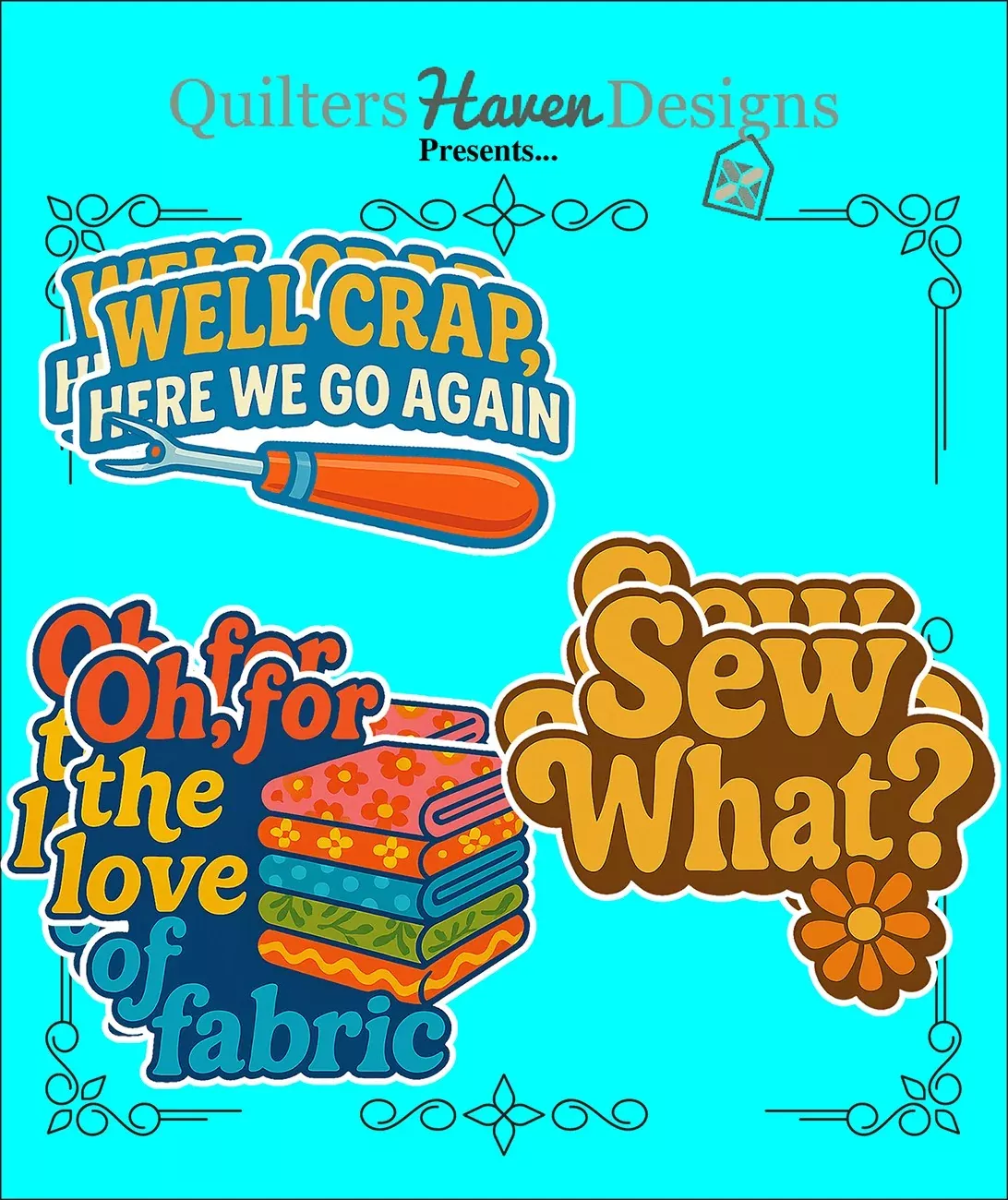 Those 70's Quilter Stickers Set