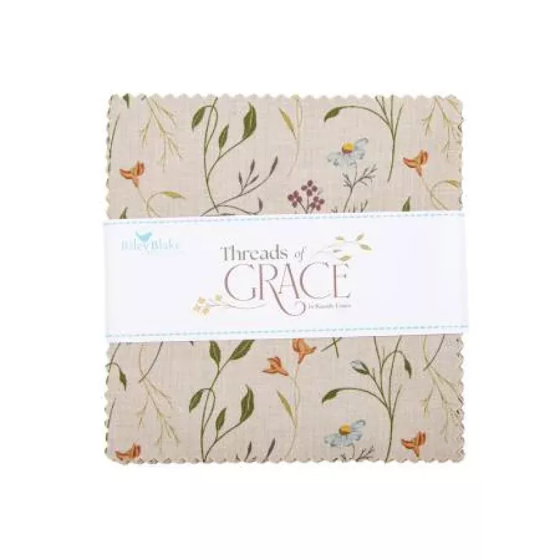 Threads of Grace – Precut Quilting Cotton Fabric – 5″ Squares