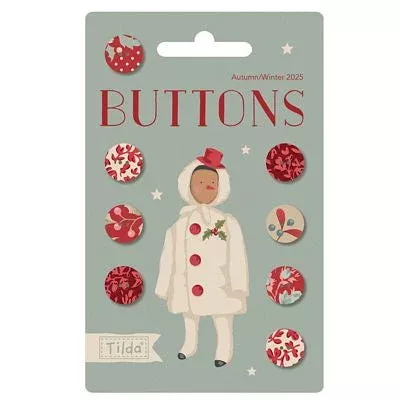Tilda’s Merry Little Christmas Buttons 0.47 inches 8 pieces