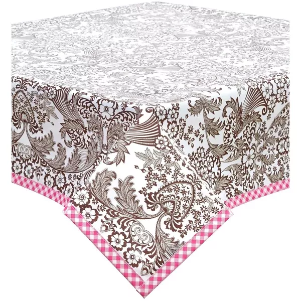 Toile Brown Oilcloth Tablecloths